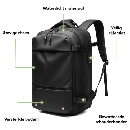 Heren Reistas Rugzak 17 Inch – Vacuümcompressie – Laptopvak