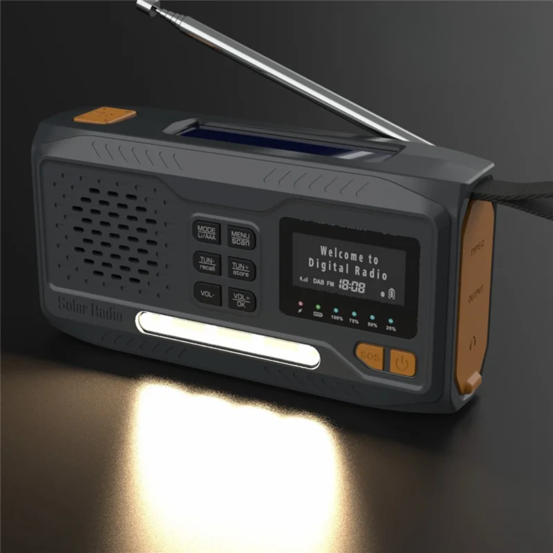 DAB/FM Noodradio 4500mAh – Zonne-energie - Handslinger
