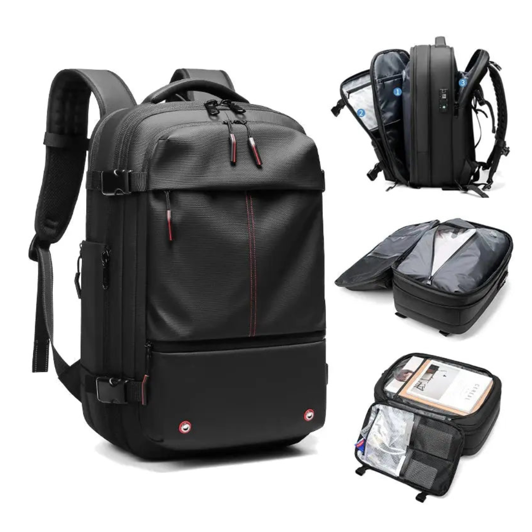 Heren Reistas Rugzak 17 Inch – Vacuümcompressie – Laptopvak