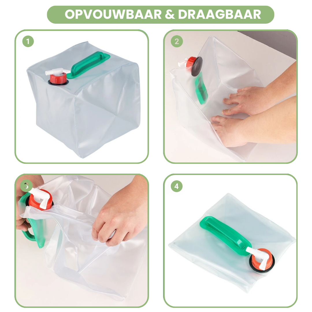 Opvouwbare waterzak 10L - Draagbaar - Camping & Noodgebruik