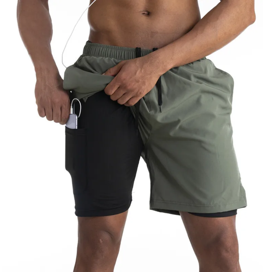 Heren Hardloopshort - Telefoonvak - Binnenbroek - Sportbroek