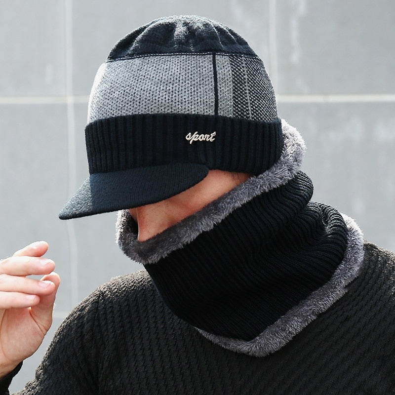 Wintermuts Heren met Klep - 2-Delig met Nekwarmer - Zacht Gevoerd