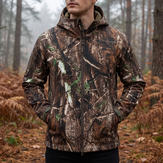 Camouflage Jas Heren - Softshell Jachtjas - Wind- & Waterdicht