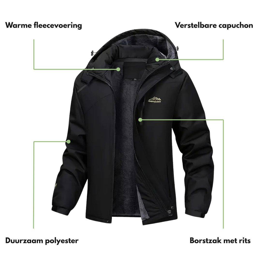 Warme Heren Winterjas – Dikke Pluche Voering - Waterdicht