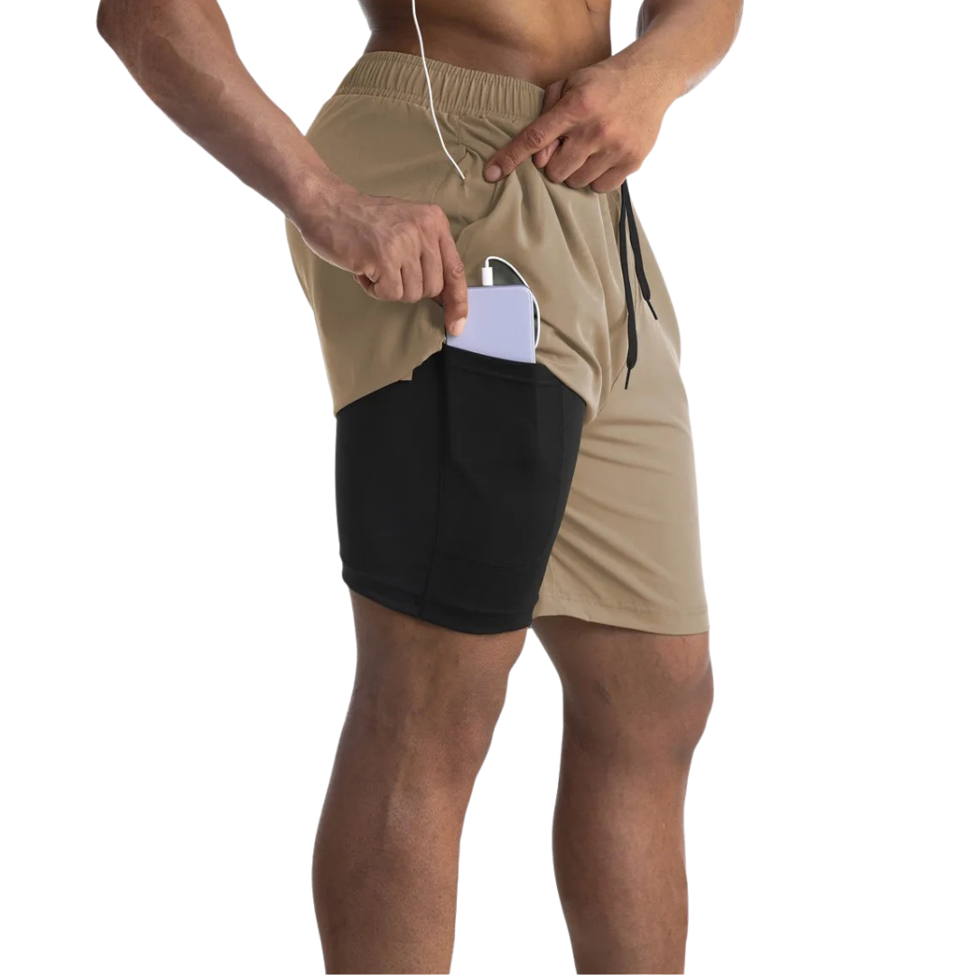 Heren Hardloopshort - Telefoonvak - Binnenbroek - Sportbroek