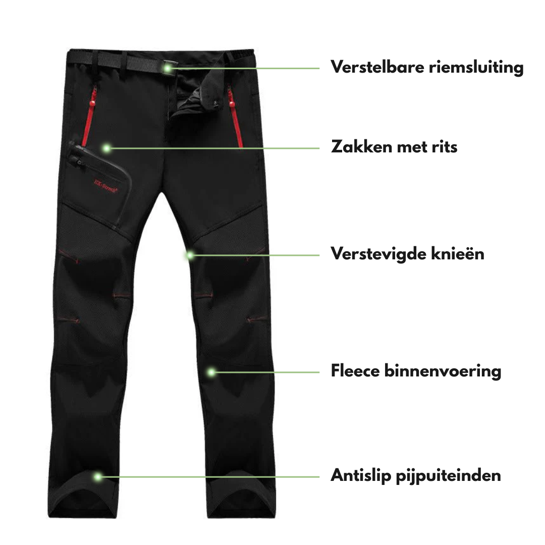 Heren Winter Wandelbroek – Waterdicht – Fleece Voering