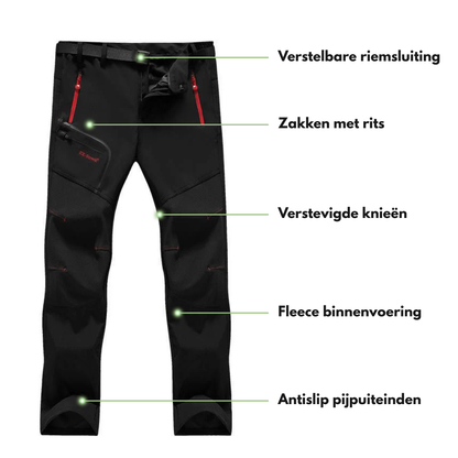 Heren Winter Wandelbroek – Waterdicht – Fleece Voering