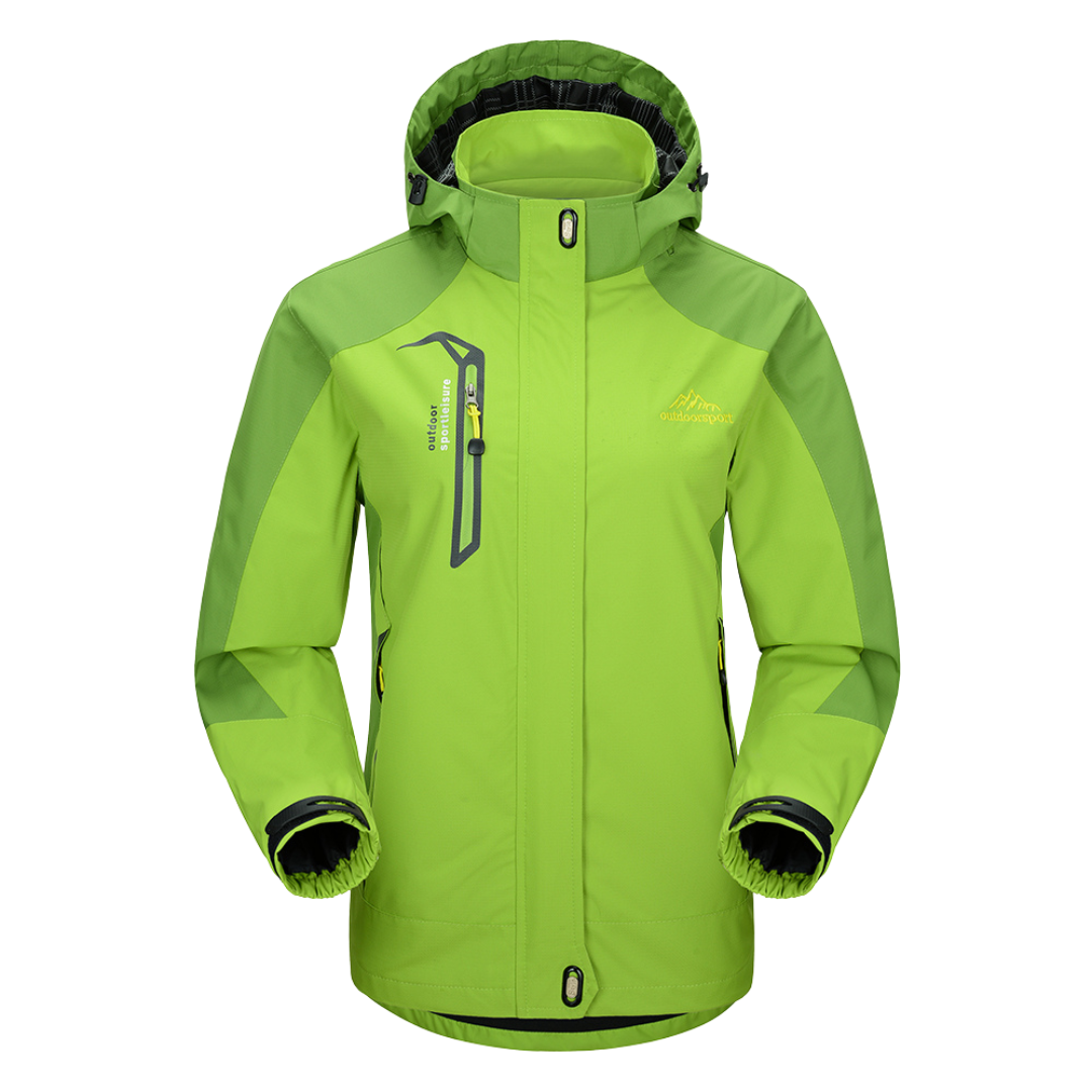 Softshell jas dames met broek, outdoor set in groen