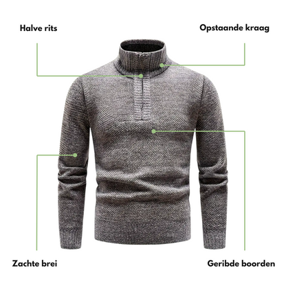 Gebreide Thermo Heren Trui – Fleecevoering - Winter