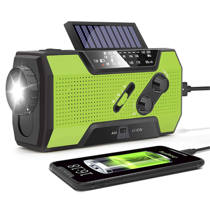 Noodradio – All-in-One & Zonne-energie – 2000mAh Batterij