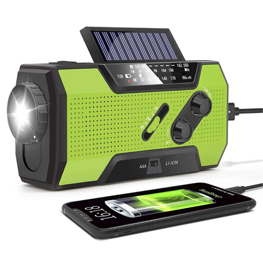 Noodradio – All-in-One & Zonne-energie – 2000mAh Batterij