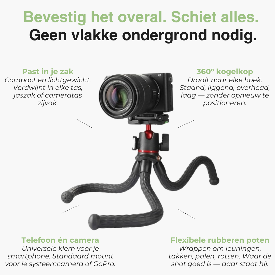 Flexibel Octopus Statief - Telefoon Camera - Gorilla Statief