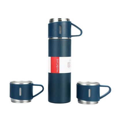 Roestvrijstalen Thermosfles 500ml – Vacuüm geïsoleerd – Met 2 extra bekers