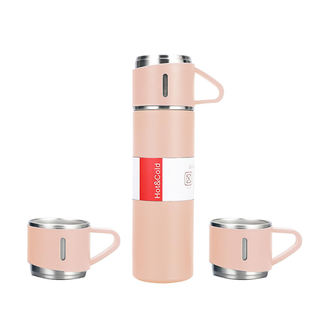 Roestvrijstalen Thermosfles 500ml – Vacuüm geïsoleerd – Met 2 extra bekers