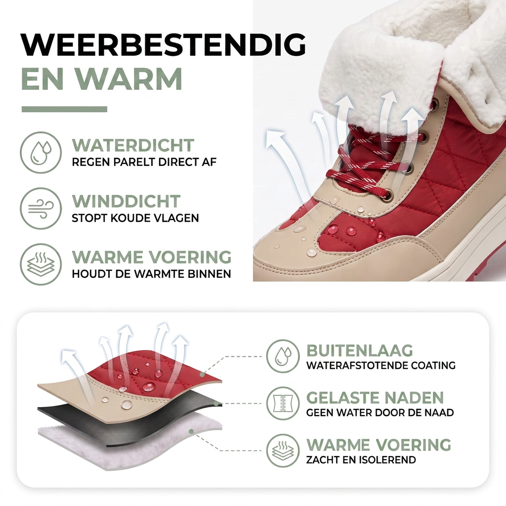 Snowboots Dames - Plateauzool - Beige Tinten