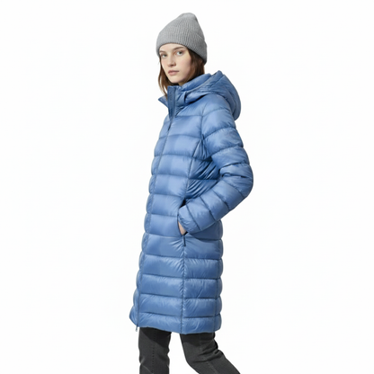 Lange Winterjas Dames met Dons - Waterdicht & Winddicht - Licht met Capuchon