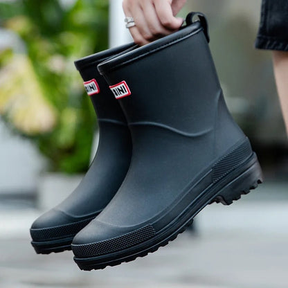 Regenlaarsjes Dames - Enkelhoge Slip-On - Met Antislipzool