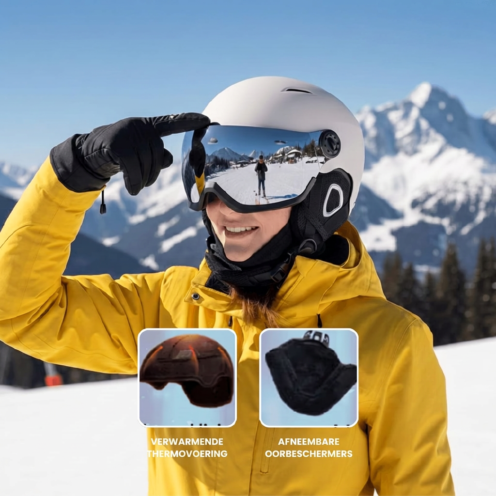 Skihelm met Vizier - ABS-Schaal en EPS-Demping - Verstelbaar