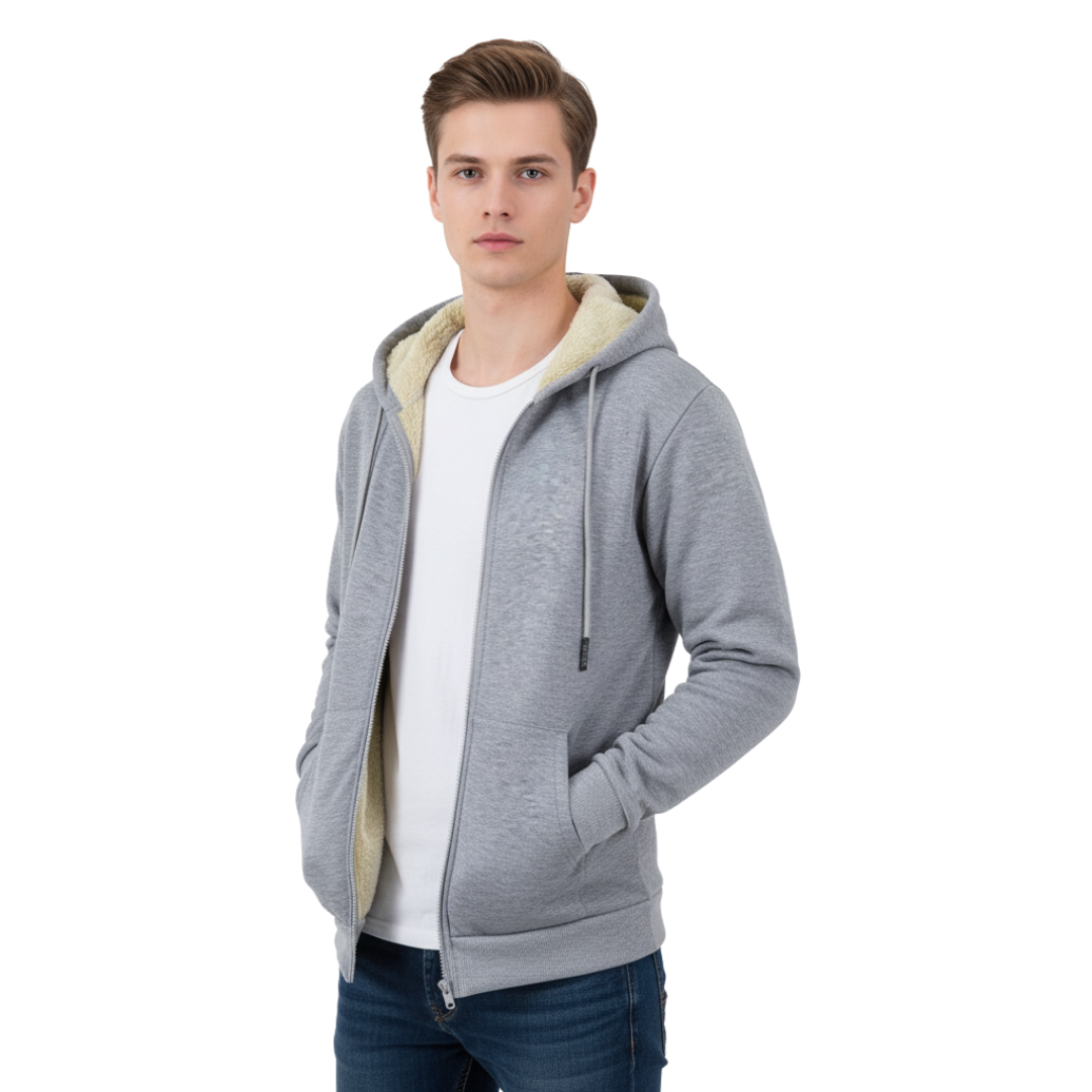 Fleecevest Heren met Capuchon - Winddicht - Sherpa-Gevoerd