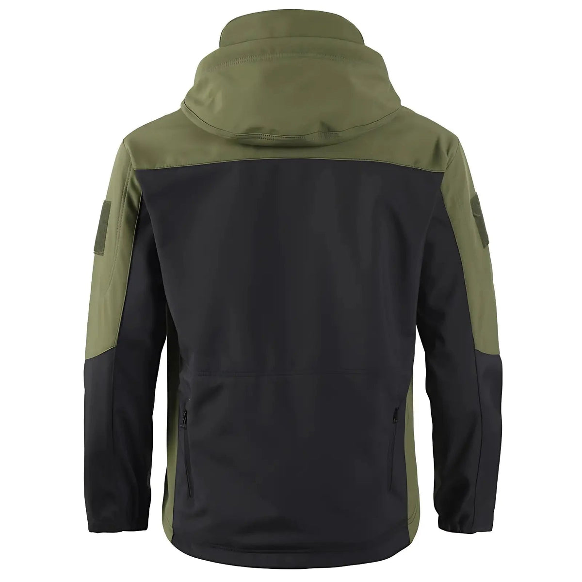 Gevoerde softshell jas heren met capuchon in camouflage