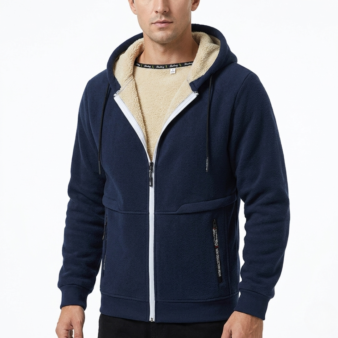 Hoodie met Rits Heren - Winddicht & Gevoerd - Diepe Zakken