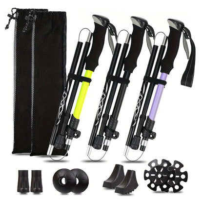 Opvouwbare Wandelstokken 2 Stuks - 34,5 cm Ingeklapt - Set met Draagtas