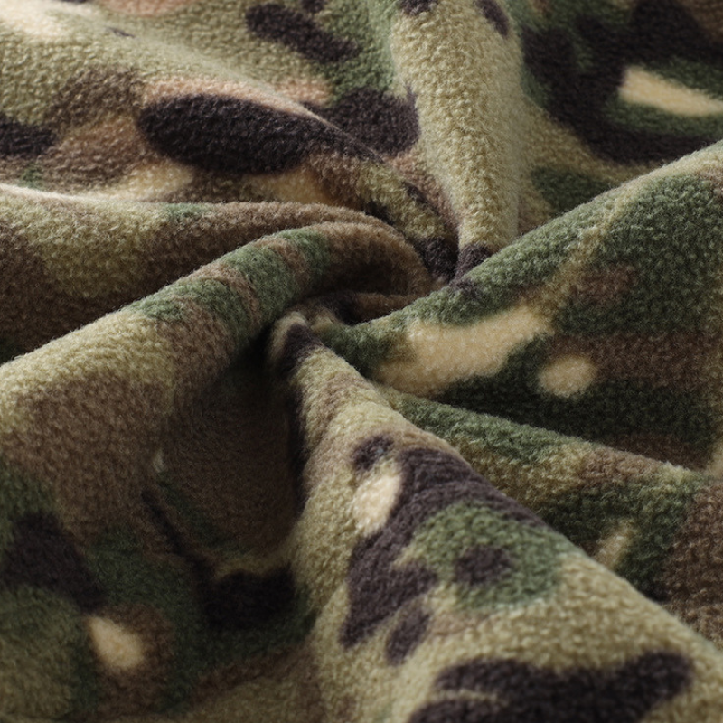Heren fleecevest tactisch met capuchon in camouflage