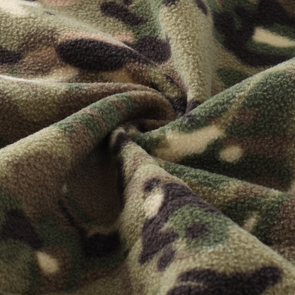 Heren fleecevest tactisch met capuchon in camouflage
