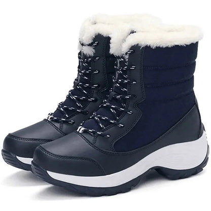 Snowboots dames met plateauzool in beige