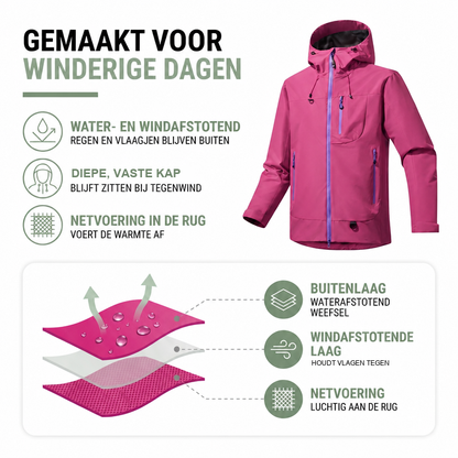 Regenjas Dames met Capuchon - Waterafstotend - Netvoering