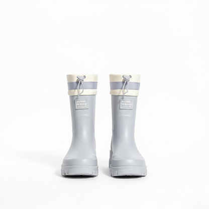 Waterdichte regenlaarzen dames met halfhoge schacht en plateauzool