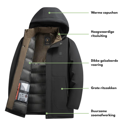 Gewatteerde Outdoor Heren Winterjas - Gevoerd - Waterdicht