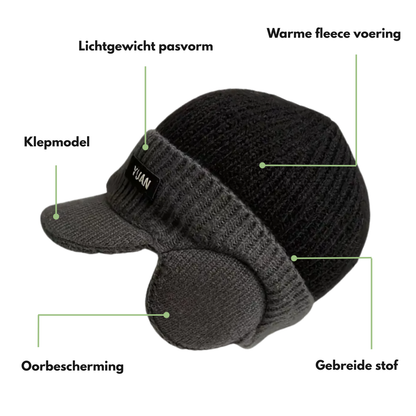 Winter Gebreide Muts – Warme Fleece – Oorbescherming