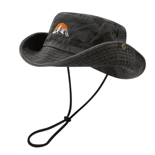 Outdoor Bucket Hat - Gewassen Katoen Brede Rand - Kinlint Zonnehoed
