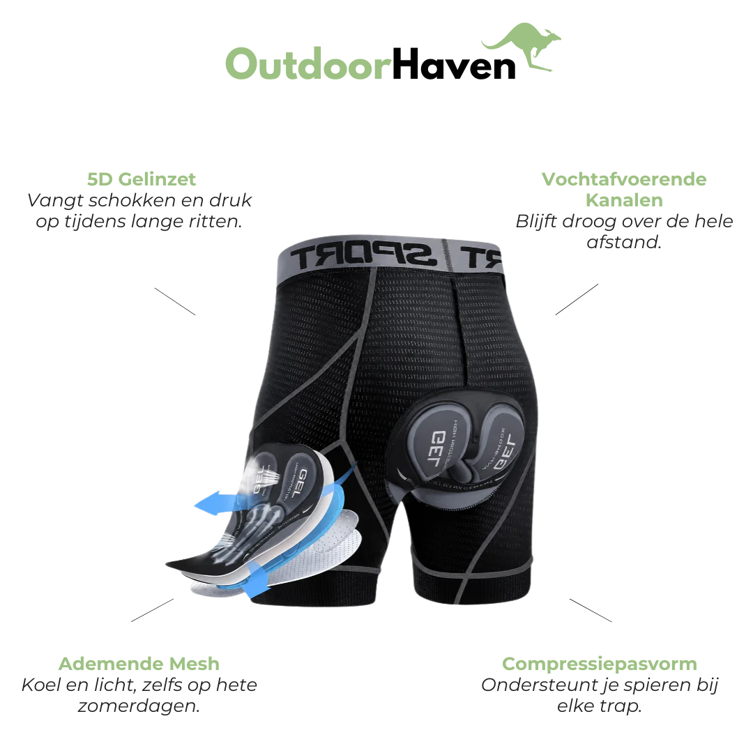 Heren Fietsshort - 5D Gelzeem - Ademende Mesh