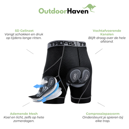 Heren Fietsshort - 5D Gelzeem - Ademende Mesh