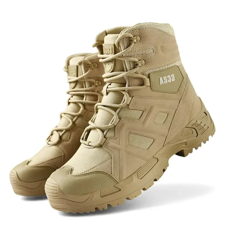 Militaire schoenen heren met hoge schacht en antislipzool