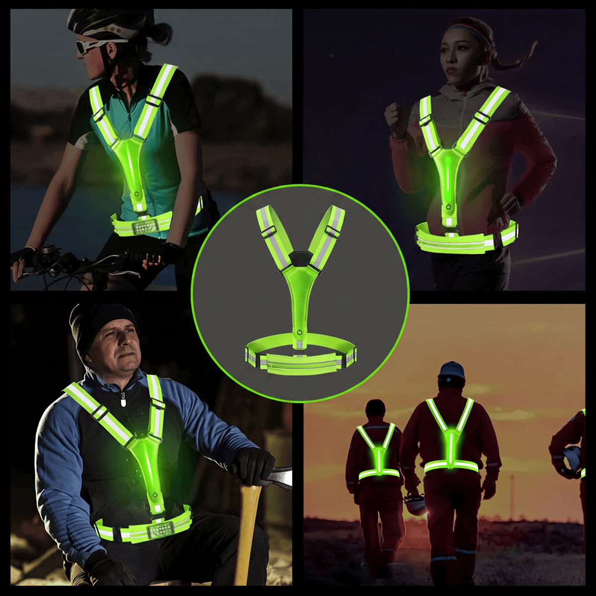 Reflecterend hesje met LED voor hardlopen en fietsen