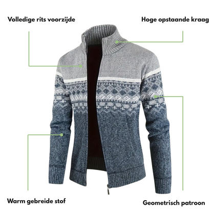 Heren Sweatshirt – Gebreid – Geometrisch Patroon