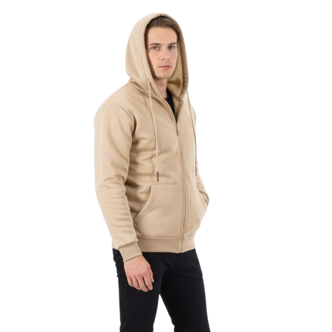 Fleecevest Heren met Capuchon - Winddicht - Sherpa-Gevoerd