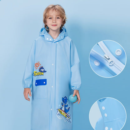 Regenjas voor kinderen met rugtasvak en kijkschermpje