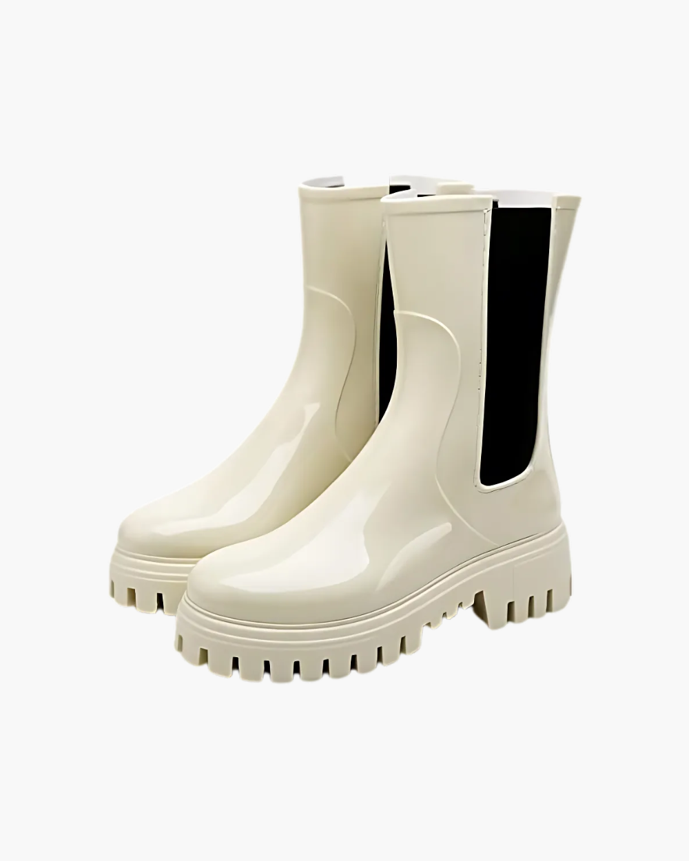 Hippe regenlaarzen dames in glanzende Chelsea-stijl, waterafstotend