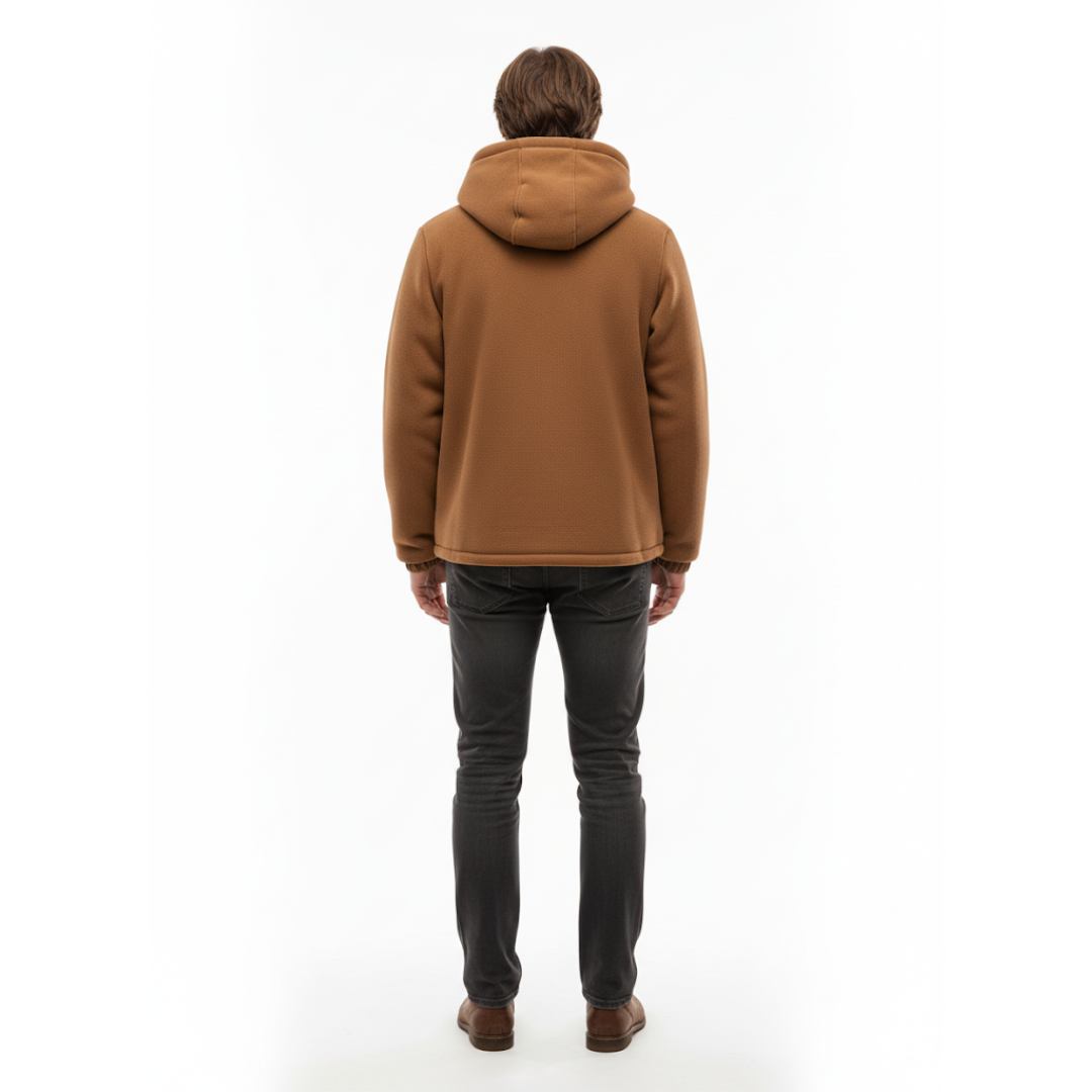 Heren Winterjas – Fleece - Volledige Rits met Capuchon