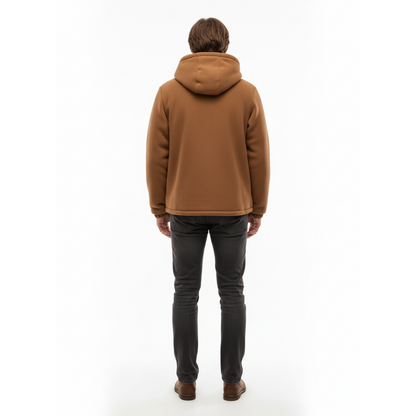 Heren Winterjas – Fleece - Volledige Rits met Capuchon