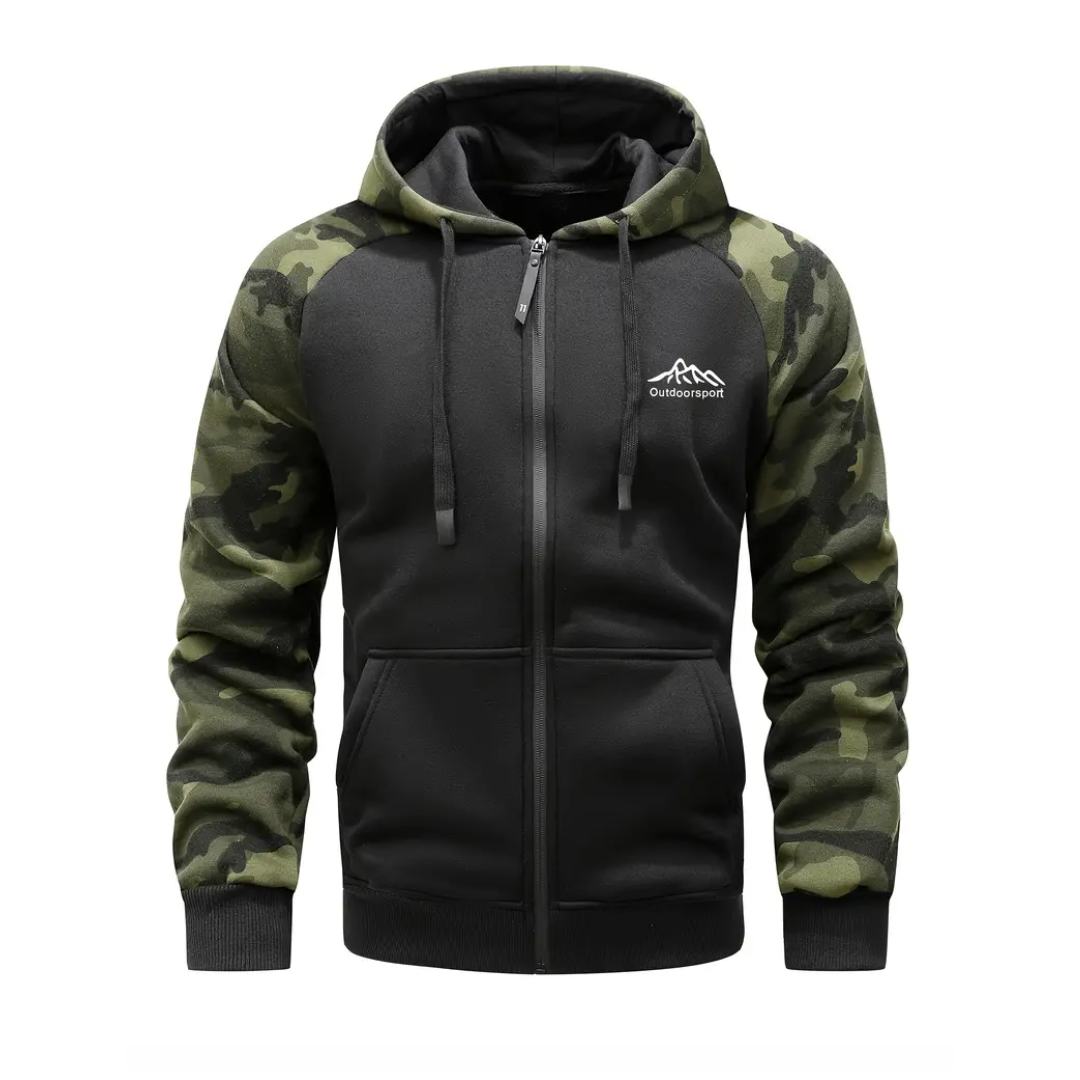 Heren Camo Fleece Hoodie – Warm & Comfortabel – Winter & Herfst