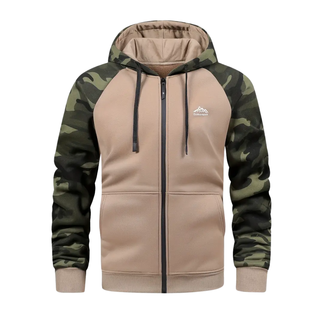 Heren Camo Fleece Hoodie – Warm & Comfortabel – Winter & Herfst