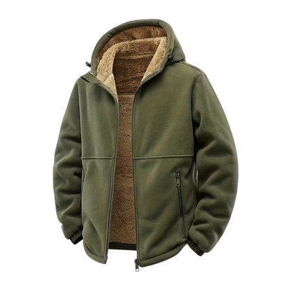 Heren Winterjas – Fleece - Volledige Rits met Capuchon