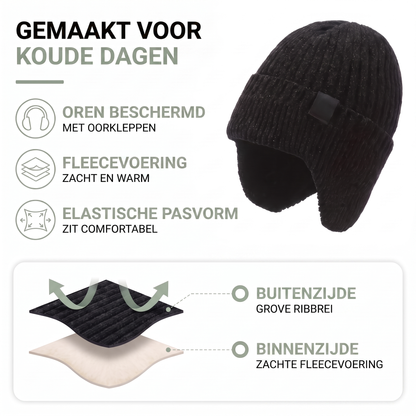 Muts Heren - met Oorflappen - Fleecevoering