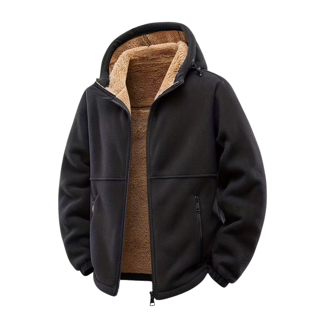 Heren Winterjas – Fleece - Volledige Rits met Capuchon