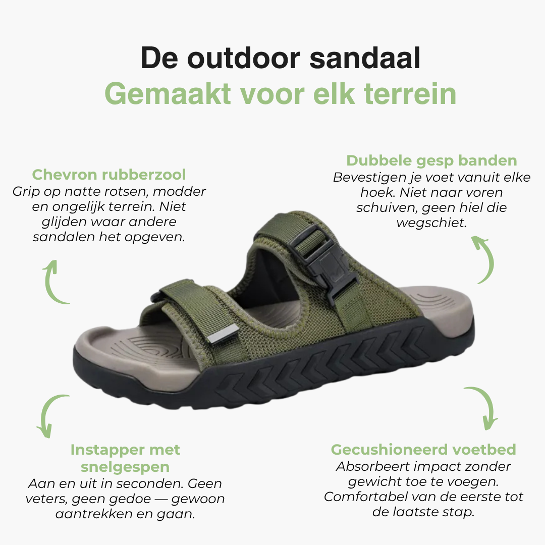 Heren Outdoor Slide Sandalen - Verstelbare Band - Antislip Zool